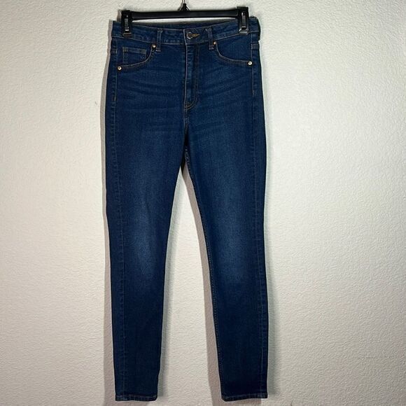 H&M Blue Ultra High Waist Ankle Skinny Curvy‎ Jeggings Women's Size 4 - Picture 1 of 9
